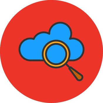 nube informática lleno multi circulo icono vector