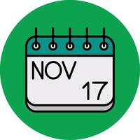 November Filled Multi Circle Icon vector
