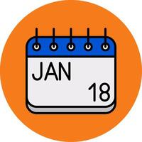 January Filled Multi Circle Icon vector