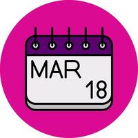 March Filled Multi Circle Icon vector