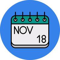 November Filled Multi Circle Icon vector