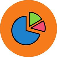 Pie Chart Filled Multi Circle Icon vector