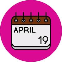April Filled Multi Circle Icon vector