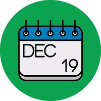 December Filled Multi Circle Icon vector