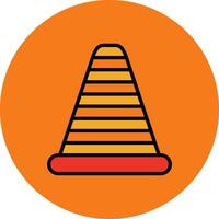 Traffic Cone Filled Multi Circle Icon vector