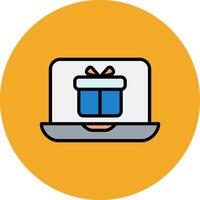 Gift Filled Multi Circle Icon vector