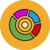 Marked Donut Chart Filled Multi Circle Icon vector