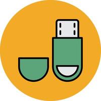 Usb Drive Filled Multi Circle Icon vector