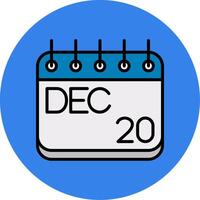 December Filled Multi Circle Icon vector
