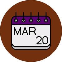 March Filled Multi Circle Icon vector