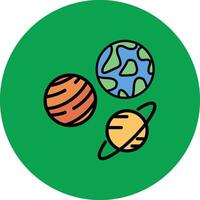 Planets Filled Multi Circle Icon vector