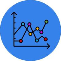 Multiple Line Graph Filled Multi Circle Icon vector