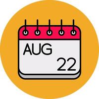 August Filled Multi Circle Icon vector