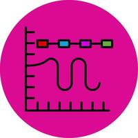Multiple Trend Chart Filled Multi Circle Icon vector