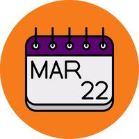 March Filled Multi Circle Icon vector