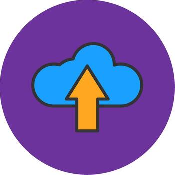 nube informática lleno multi circulo icono vector