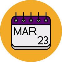 March Filled Multi Circle Icon vector
