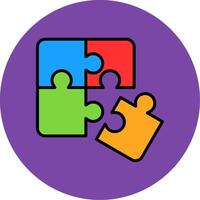 Puzzle Filled Multi Circle Icon vector