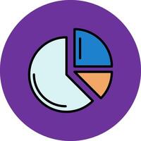 Pie Chart Filled Multi Circle Icon vector
