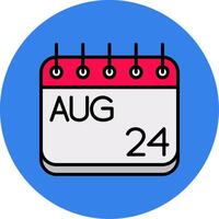 August Filled Multi Circle Icon vector