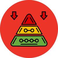 Pyramid Chart Filled Multi Circle Icon vector