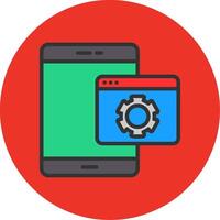Web Optimization Filled Multi Circle Icon vector