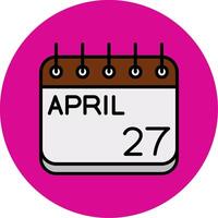 April Filled Multi Circle Icon vector