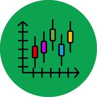 Candlestick Chart Filled Multi Circle Icon vector
