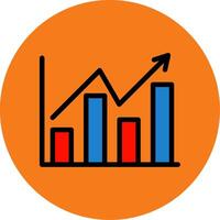 Bar Chart Filled Multi Circle Icon vector