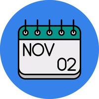 November Filled Multi Circle Icon vector