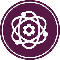 Atom Glyph Circle Icon vector
