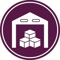 Warehouse Glyph Circle Icon vector