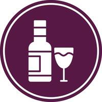 Wine Glyph Circle Icon vector