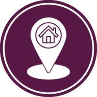 Location Pin Glyph Circle Icon vector