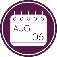 August Glyph Circle Icon vector