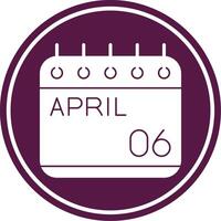 April Glyph Circle Icon vector
