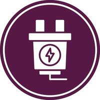 Power Plug Glyph Circle Icon vector