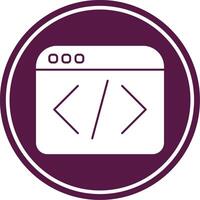 Web Programing Glyph Circle Icon vector