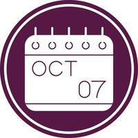 October Glyph Circle Icon vector