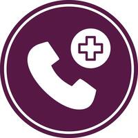 Emergency Call Glyph Circle Icon vector
