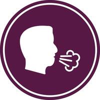 Dry Cough Glyph Circle Icon vector