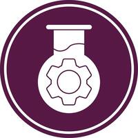 Test Tube Glyph Circle Icon vector