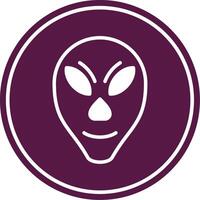Alien Glyph Circle Icon vector