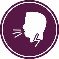 Difficult Breathing Glyph Circle Icon vector