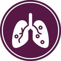 Damage Lungs Glyph Circle Icon vector
