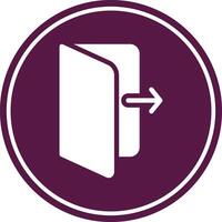 Logout Glyph Circle Icon vector