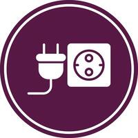 Plug Glyph Circle Icon vector