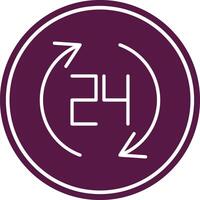 hours Glyph Circle Icon vector
