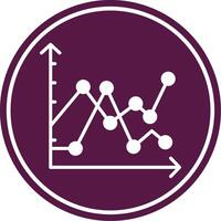 Multiple Line Graph Glyph Circle Icon vector