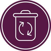 Recycle Glyph Circle Icon vector